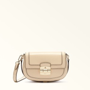 Torba Crossbody Damskie Furla CLUB 2 Beżowe | 9653-HDORS