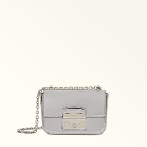 Torba Crossbody Damskie Furla METROPOLIS Srebrne | 3751-FGRZE