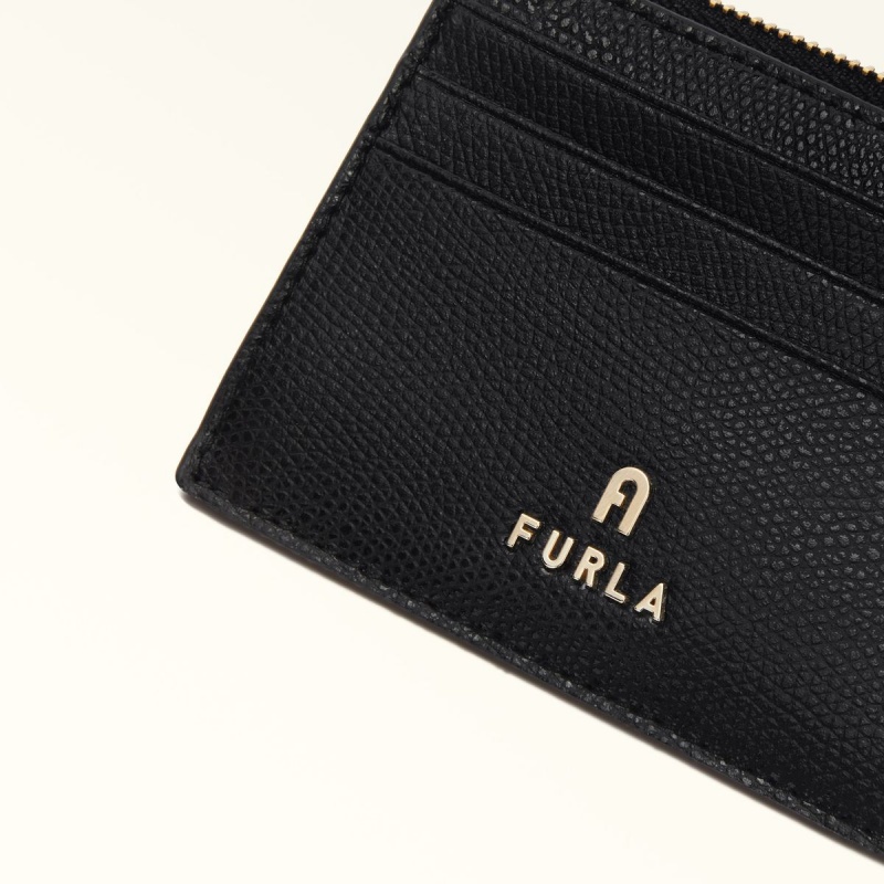 Etui na Karty Damskie Furla CAMELIA Czarne | 4068-HNFOQ