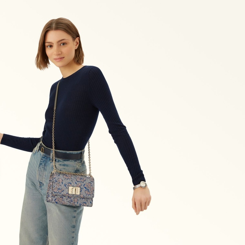 Torba Crossbody Damskie Furla 1927 Srebrne | 4721-LPQUV