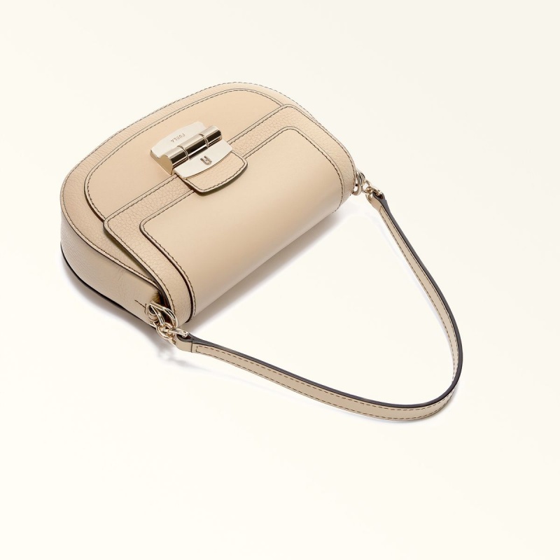 Torba Crossbody Damskie Furla CLUB 2 Beżowe | 9653-HDORS