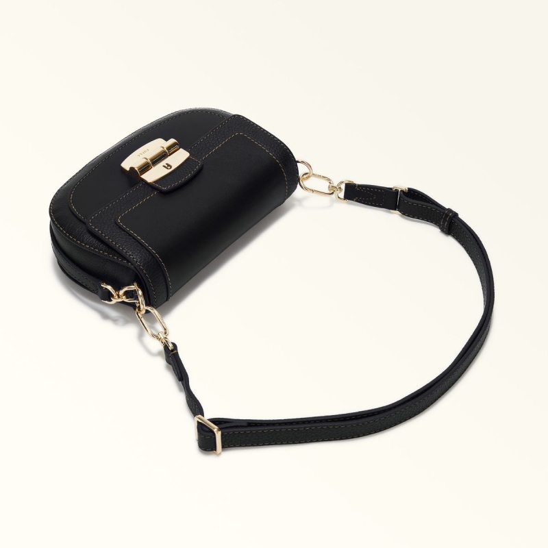 Torba Crossbody Damskie Furla CLUB 2 Czarne | 7612-QHIYV