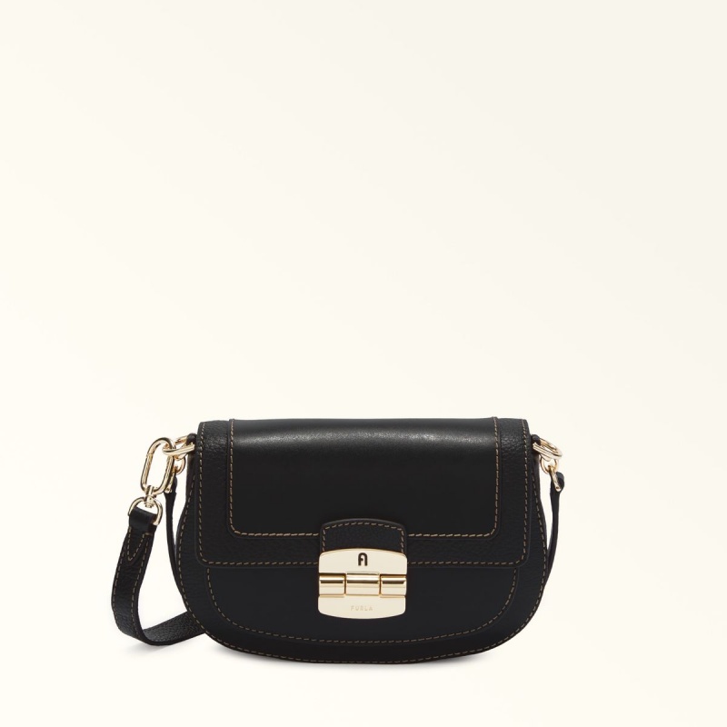 Torba Crossbody Damskie Furla CLUB 2 Czarne | 7612-QHIYV