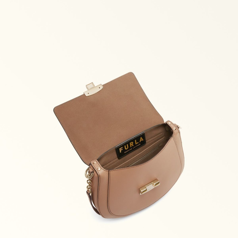 Torba Crossbody Damskie Furla CLUB 2 Kawa | 8930-GVNLK