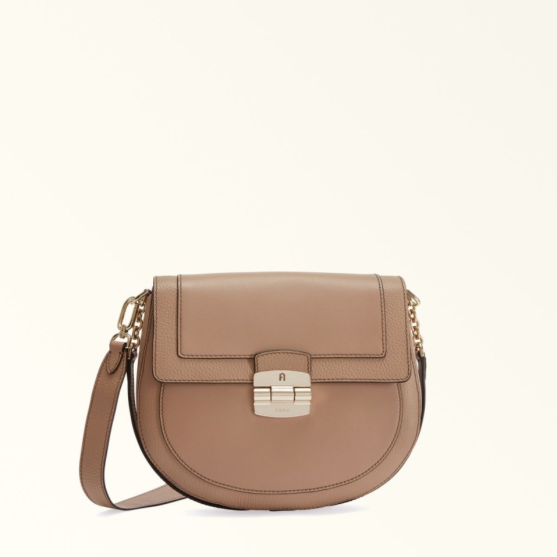 Torba Crossbody Damskie Furla CLUB 2 Kawa | 8930-GVNLK