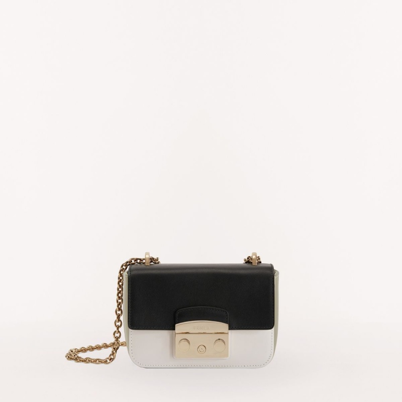 Torba Crossbody Damskie Furla METROPOLIS Czarne | 2304-XTUOI