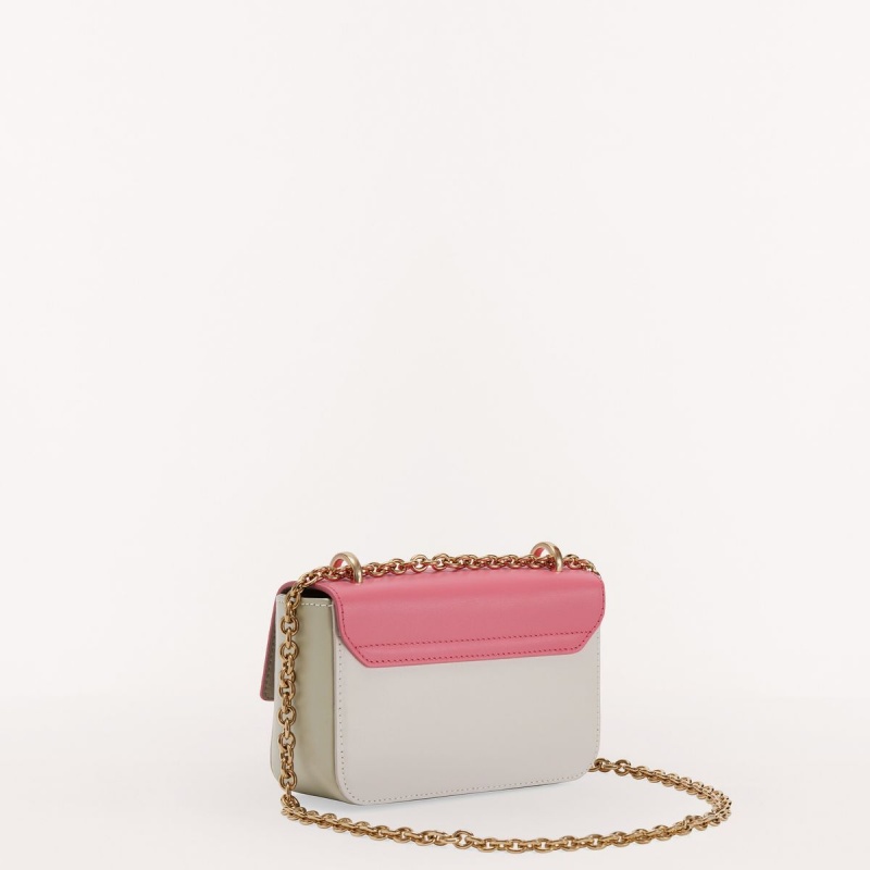 Torba Crossbody Damskie Furla METROPOLIS Różowe Białe | 9247-BJZSC