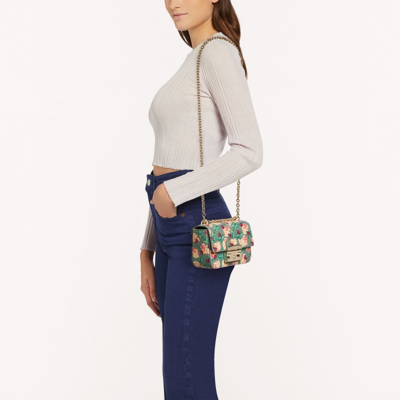 Torba Crossbody Damskie Furla METROPOLIS Zielone | 8073-TWOFJ