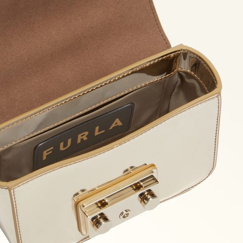 Torba Crossbody Damskie Furla METROPOLIS Złote | 2068-QVWEY