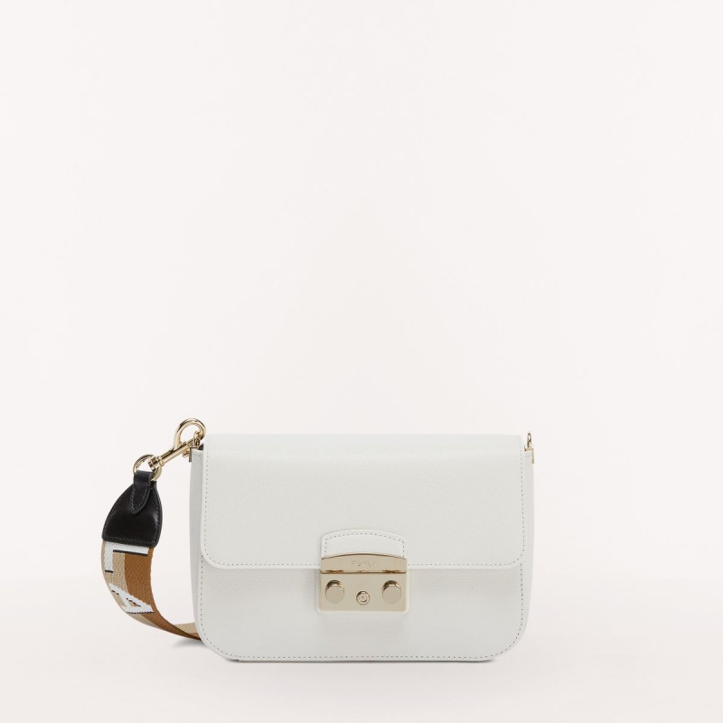 Torba Crossbody Damskie Furla METROPOLIS Białe | 4863-YFWKP