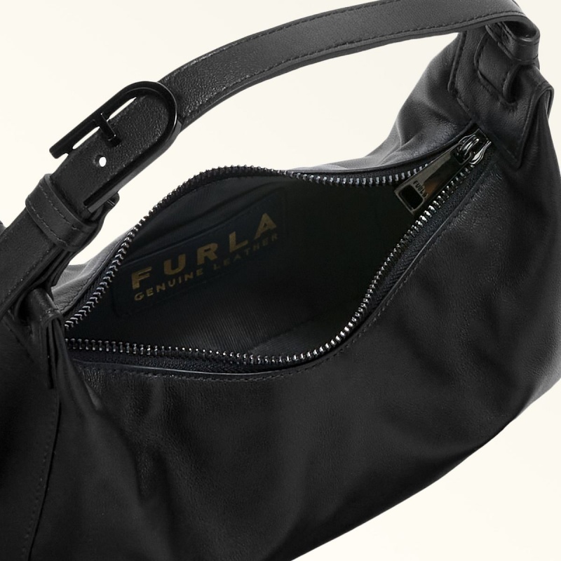 Torby Przez Ramię Damskie Furla FLOW Czarne | 7043-QPLZT