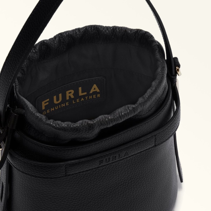 Torebka Bucket Bag Damskie Furla GIOVE Czarne | 4735-LWYZF