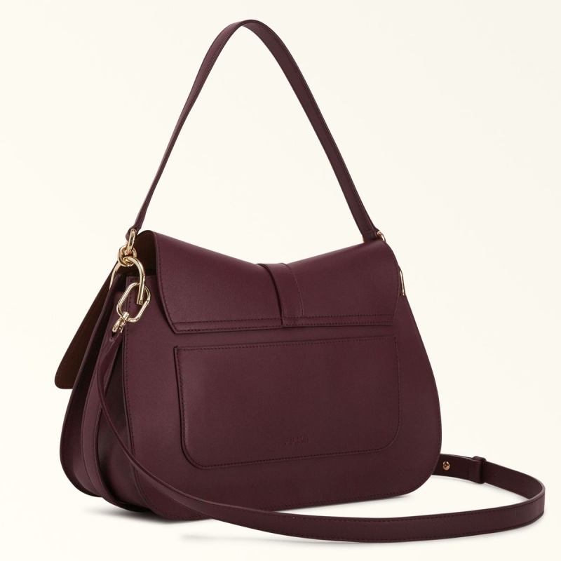 Torebka Damskie Furla FLOW Bordowe | 3964-OPXYN