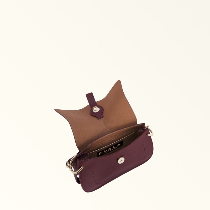 Torebka Damskie Furla FLOW Bordowe | 4651-OHRVB