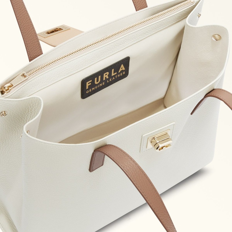 Totes Damskie Furla 1927 Białe | 0294-CZPJF