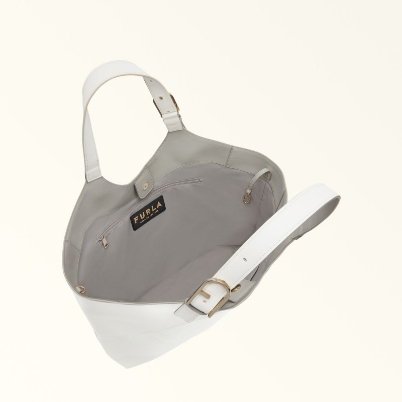 Totes Damskie Furla FLOW Białe | 9301-XMHEC