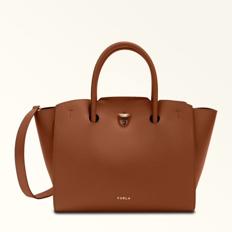 Totes Damskie Furla GENESI Brązowe | 6431-RDNLQ