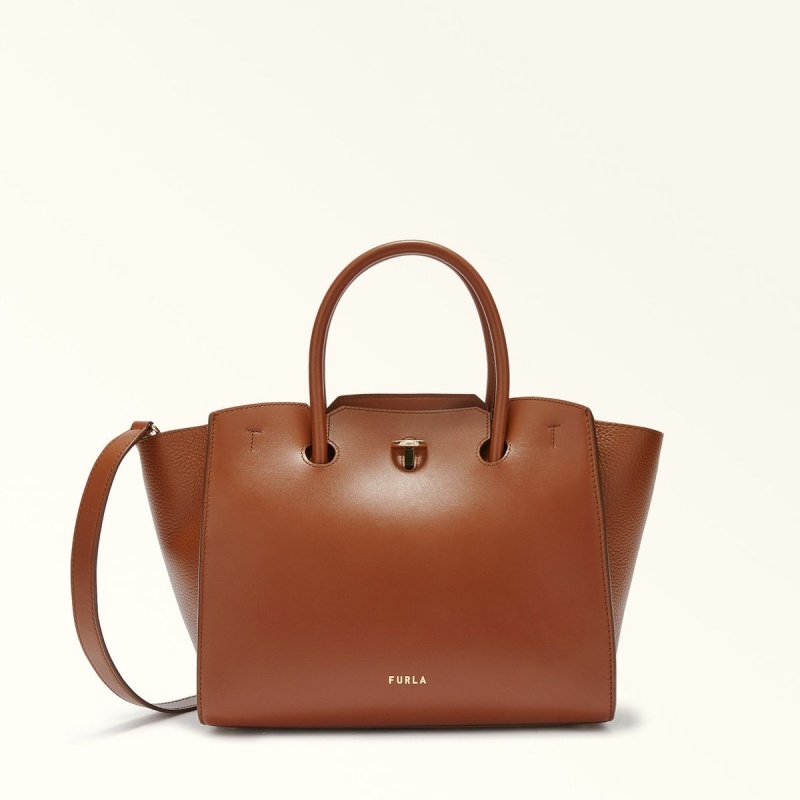 Totes Damskie Furla GENESI Brązowe | 8402-EAJFP