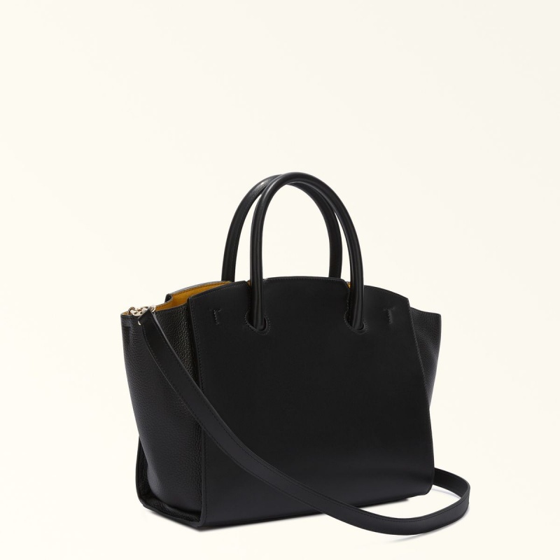 Totes Damskie Furla GENESI Czarne | 4037-QHIPX