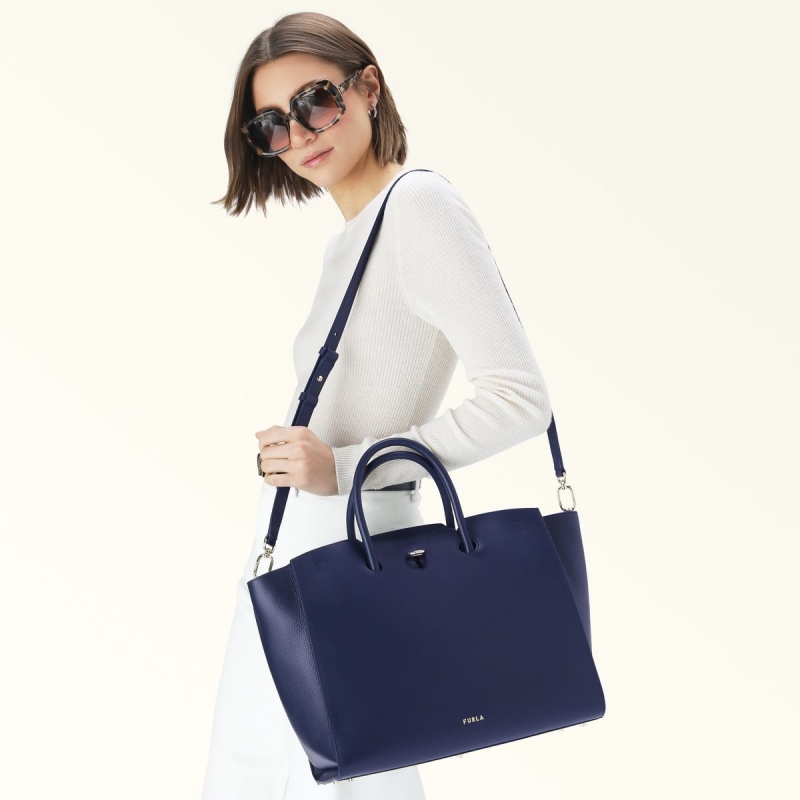 Totes Damskie Furla GENESI Granatowe | 5864-RDGQK