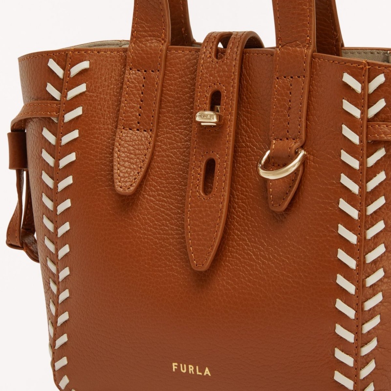 Totes Damskie Furla NET Brązowe | 9684-RCEBL