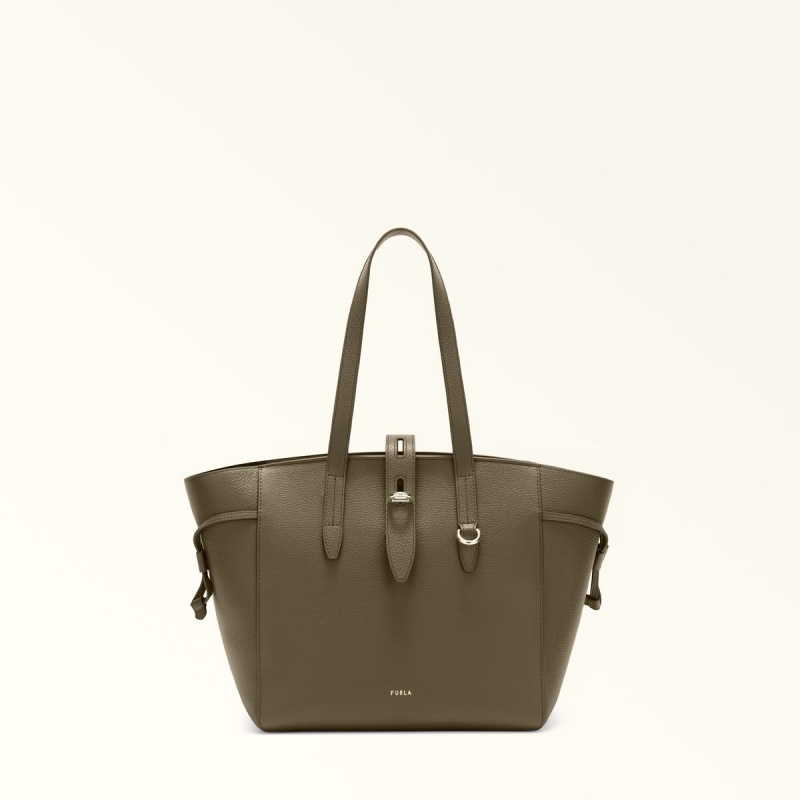 Totes Damskie Furla NET Oliwkowe | 9017-NJKVS