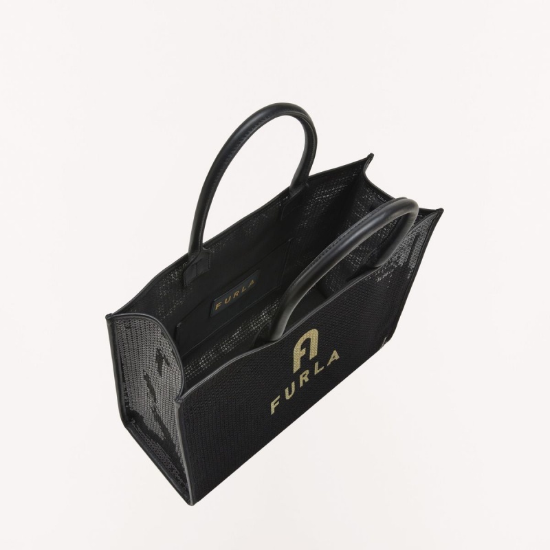 Totes Damskie Furla OPPORTUNITY Czarne | 3605-NLUPV