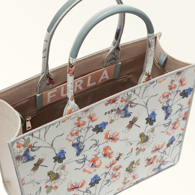 Totes Damskie Furla OPPORTUNITY Kwiaty | 2390-BCNHQ